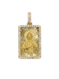 Saint Jude Diamond Cut Pendant with Diamond Frame