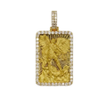 Saint Michael Diamond Cut Pendant with Diamond Frame