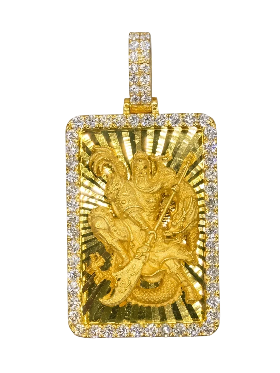 God of War Diamond Cut Pendant with Diamond Frame