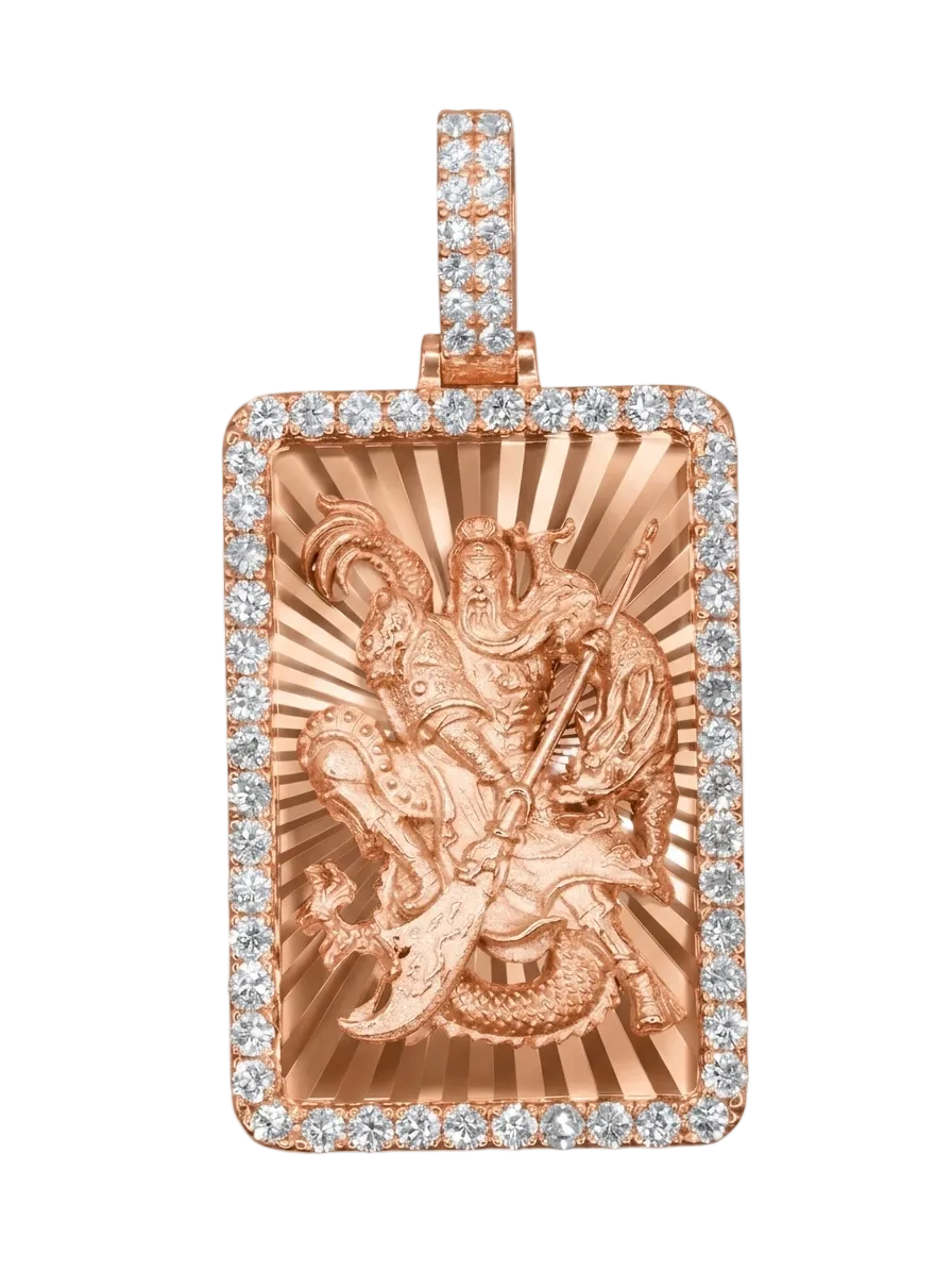 God of War Diamond Cut Pendant with Diamond Frame