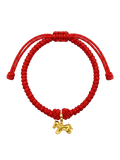 18K Diamond Cut Horse Charm on Red Nylon
