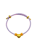 24K Diamond Cut Heart Shape Charm on Ballistic Braid