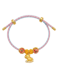 24K Horse Charm and Pink Floral Beads on Ballistic Cord