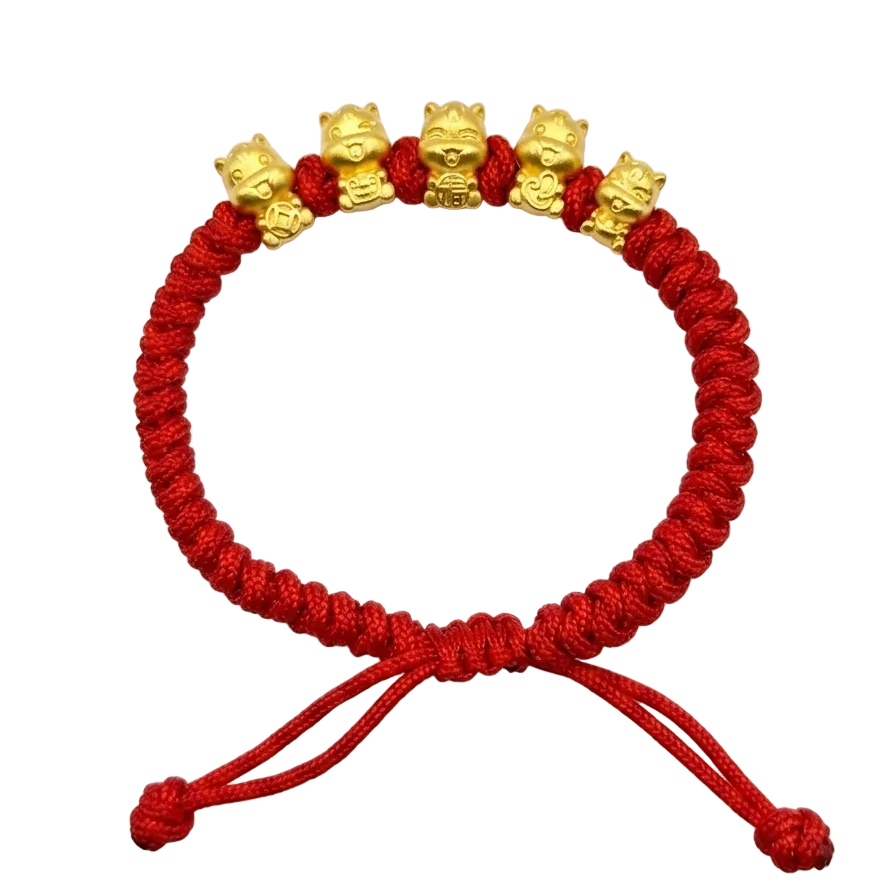 24K Five Baby Horse Charms on Nylon