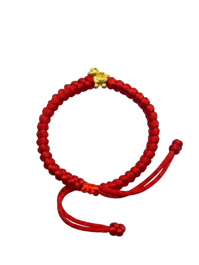 24K Horse Charm on Red Nylon