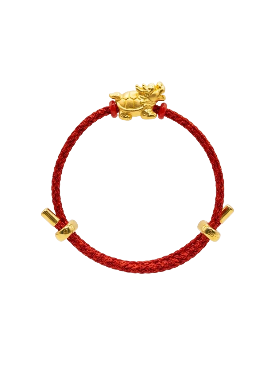 24K Chinese Dragon Turtle (Lóngguī) on Ballistic Cord