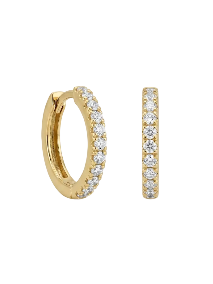 Diamond Hoop-Huggy Earring