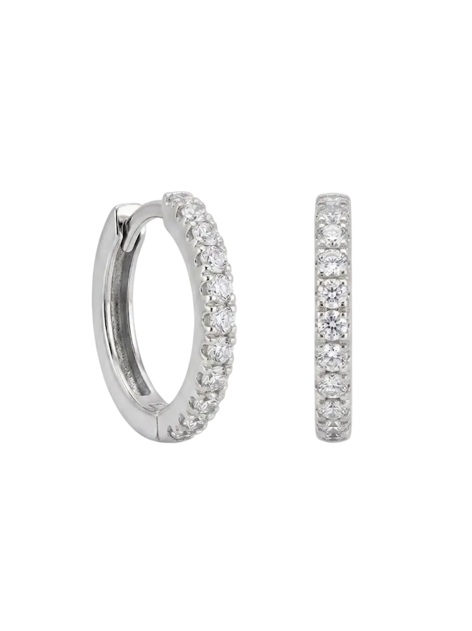 Diamond Hoop-Huggy Earring