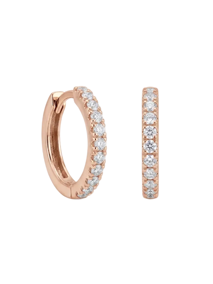 Diamond Hoop-Huggy Earring
