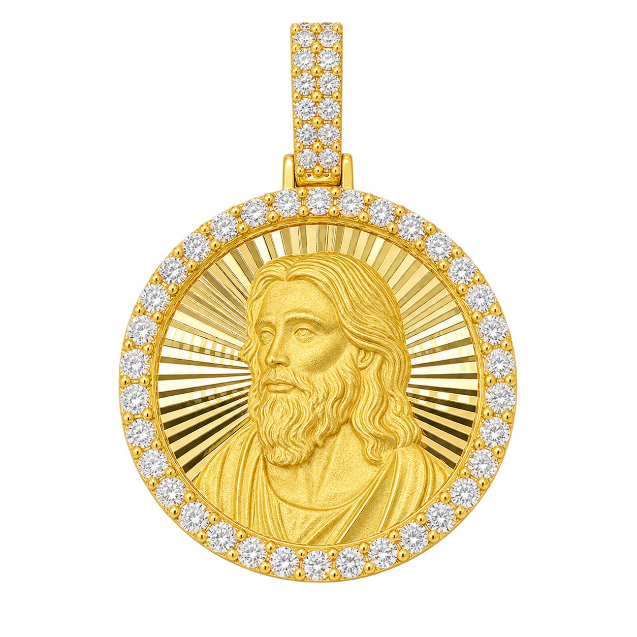 Jesus Round Diamond Pendant
