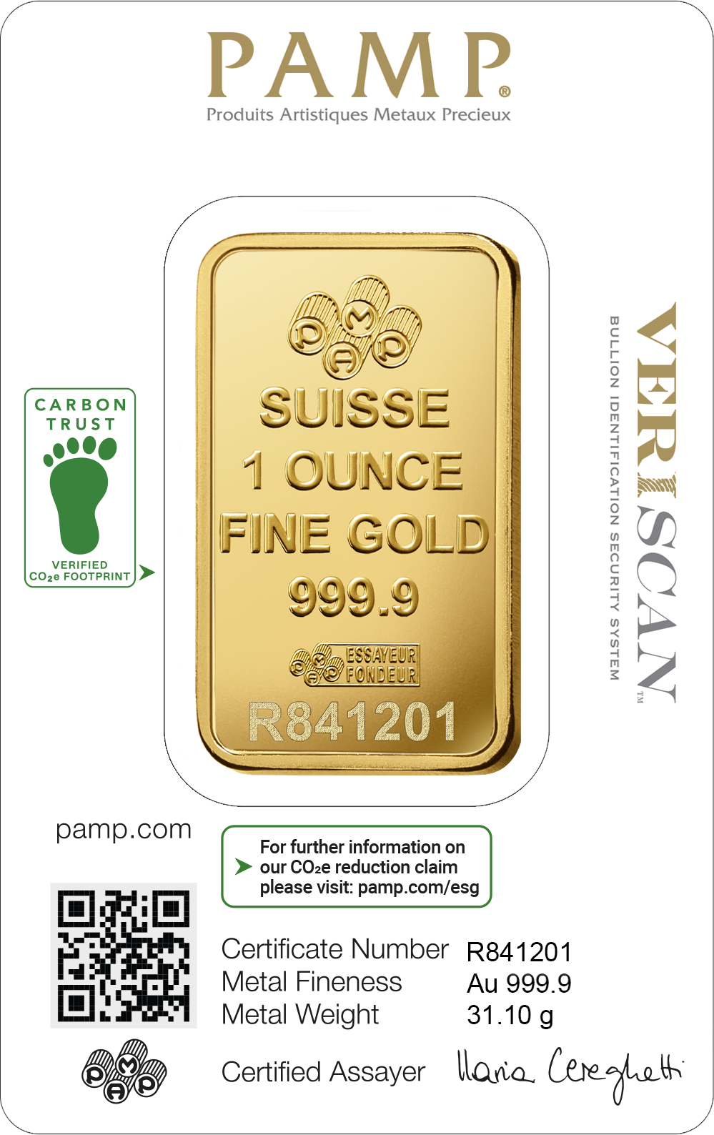 Lady Fortuna™ Gold Minted Bar - 1oz