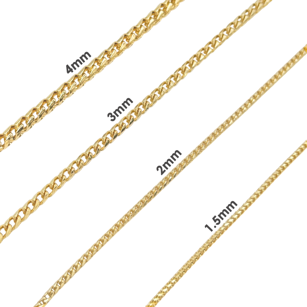 1.3MM Diamond Cut Franco Chain