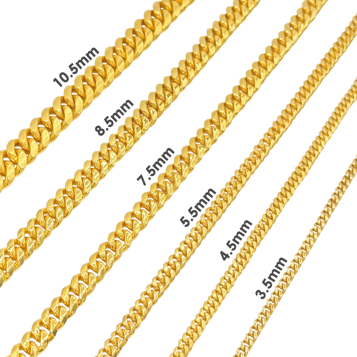 24K Yellow Gold 3.5MM Miami Cuban Link Chain