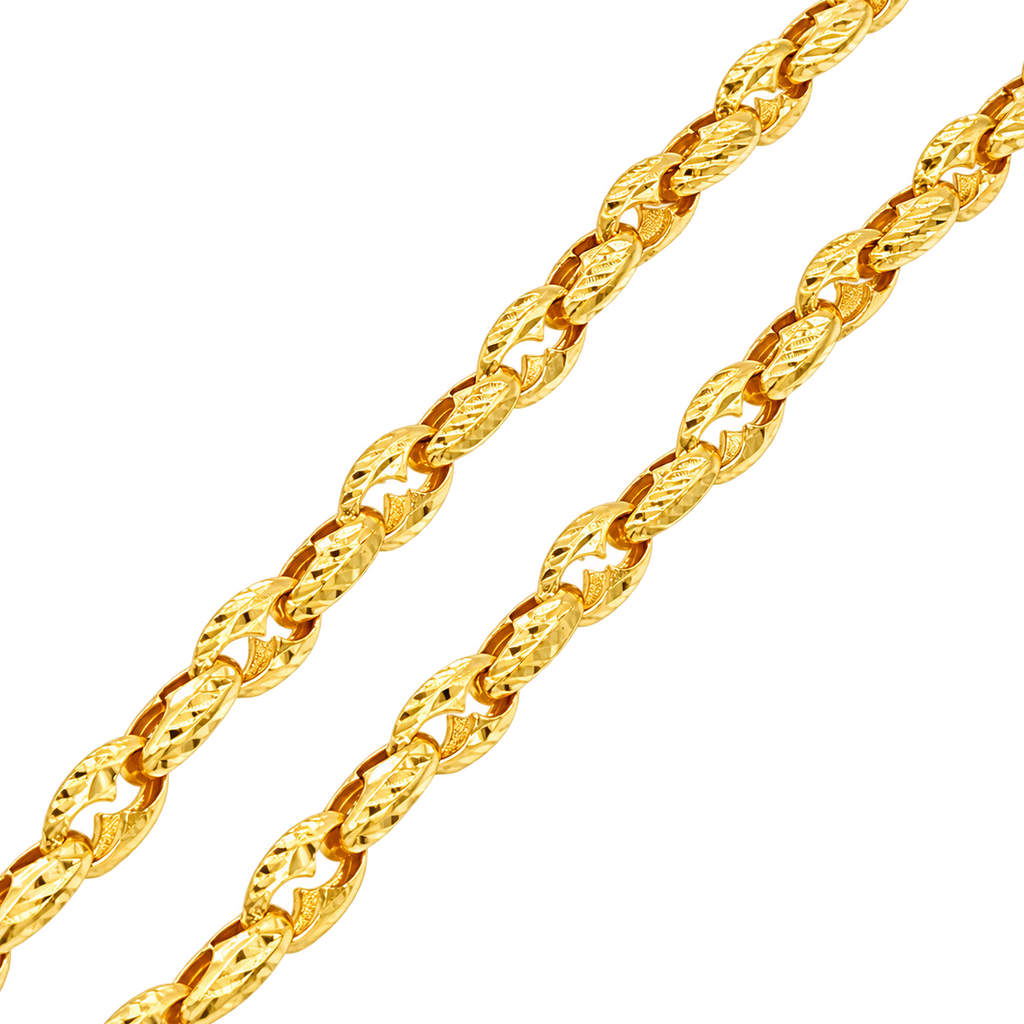 6MM Diamond Cut Puffed Mariner Link Chain studio product photo