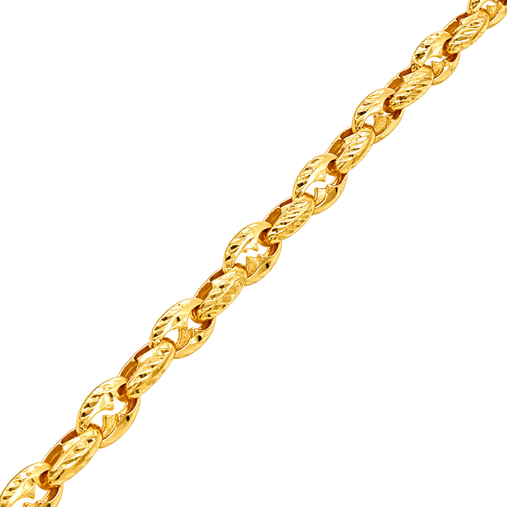 6MM Diamond Cut Puffed Mariner Link Chain studio product photo