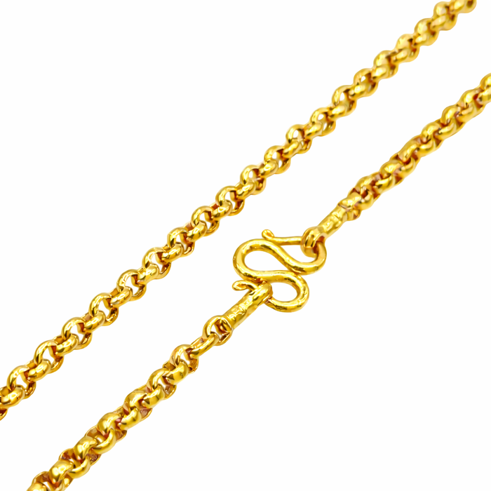 24K Yellow Gold 3MM Rolo Chain