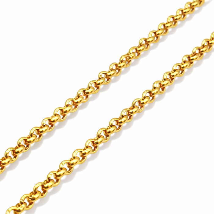 24K Yellow Gold 3MM Rolo Chain