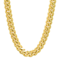 11.5MM Solid Miami Cuban Link Chain in polished yellow gold