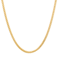 2.5MM Solid Plain Franco Chain in polished yellow gold