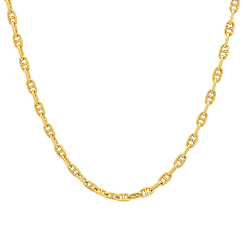 2.8MM Solid Alternating Mariner Chain in polished yellow gold