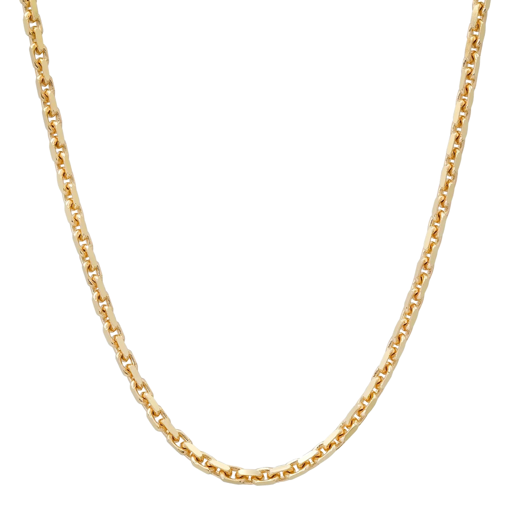 2MM Solid Heavy Link Chain in polished yellow gold