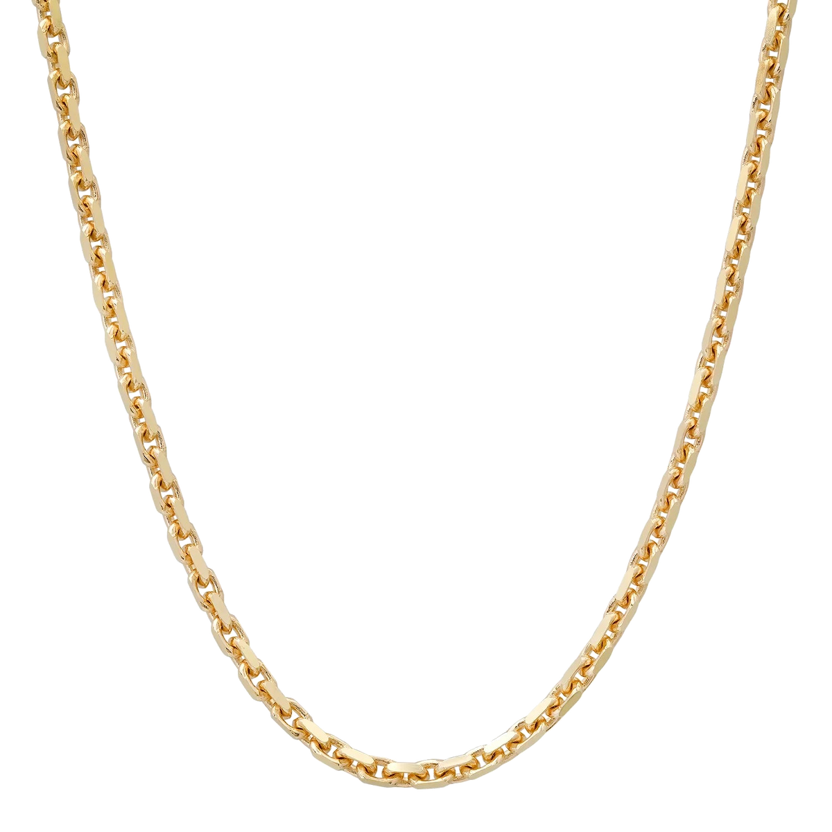 2MM Solid Heavy Link Chain in polished yellow gold