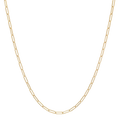 2MM Solid Paper Clip Chain in polished yellow gold