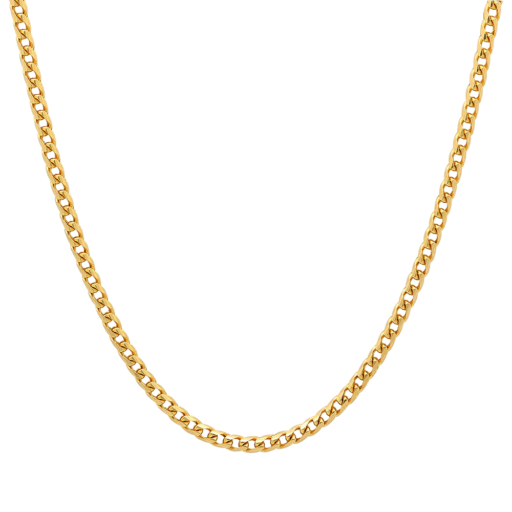 3.5MM Solid Diamond-Cut Franco Chain in polished yellow gold