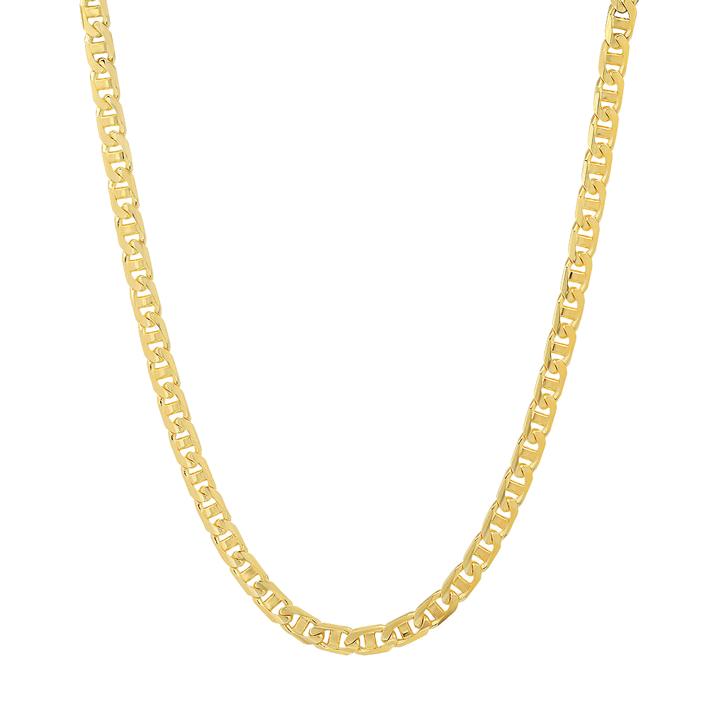3.5MM Solid Yacht Link Chain in polished yellow gold