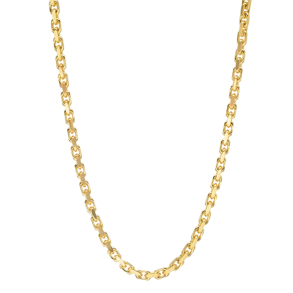 3MM Solid Heavy Link Chain in polished yellow gold