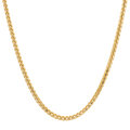 3MM Solid Plain Franco Chain in polished yellow gold