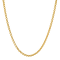 3MM Solid Rounded Box Chain in polished yellow gold
