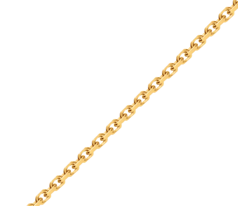 3MM Squared Cable Link Chain in polished yellow gold
