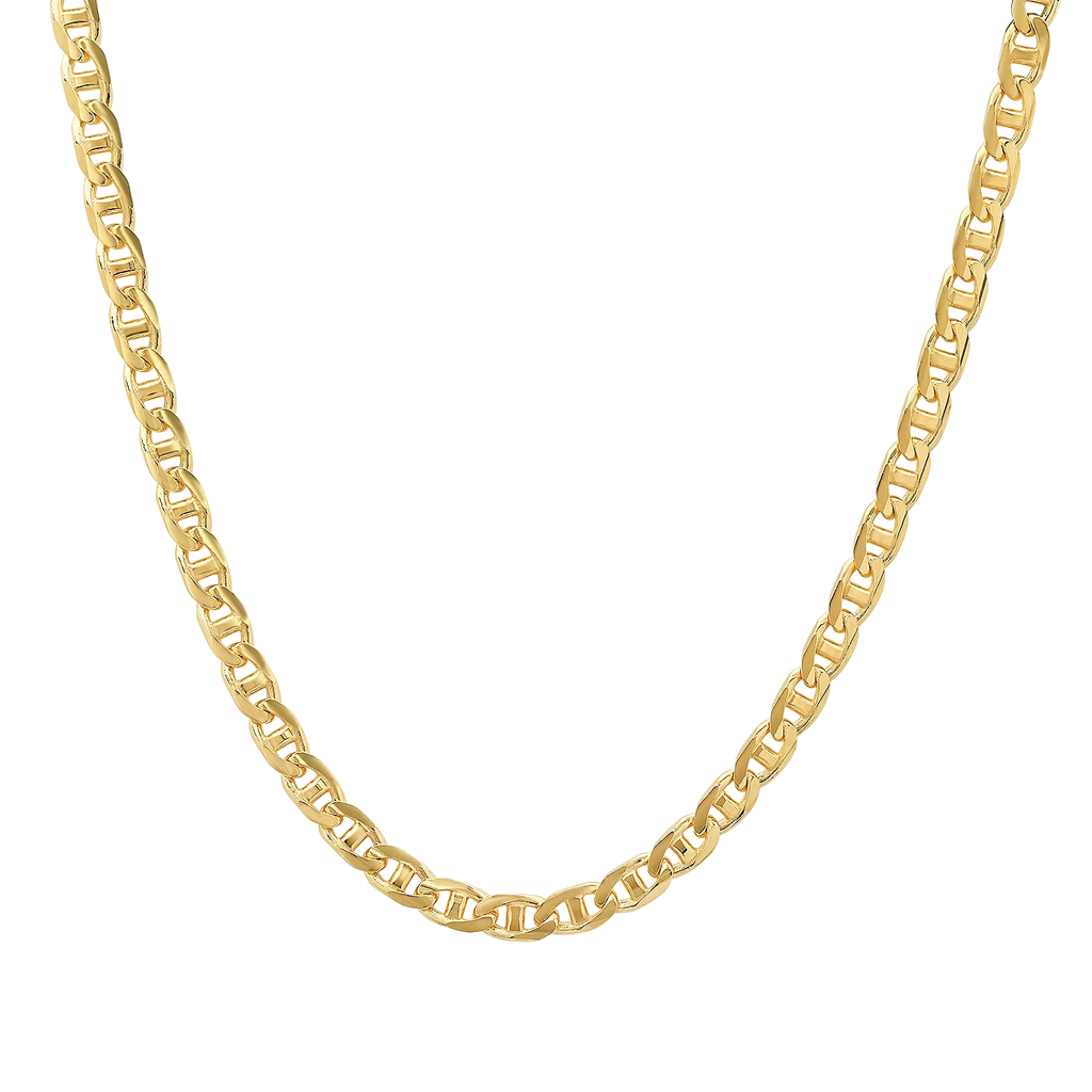4.5MM Solid Yacht Link Chain in polished yellow gold
