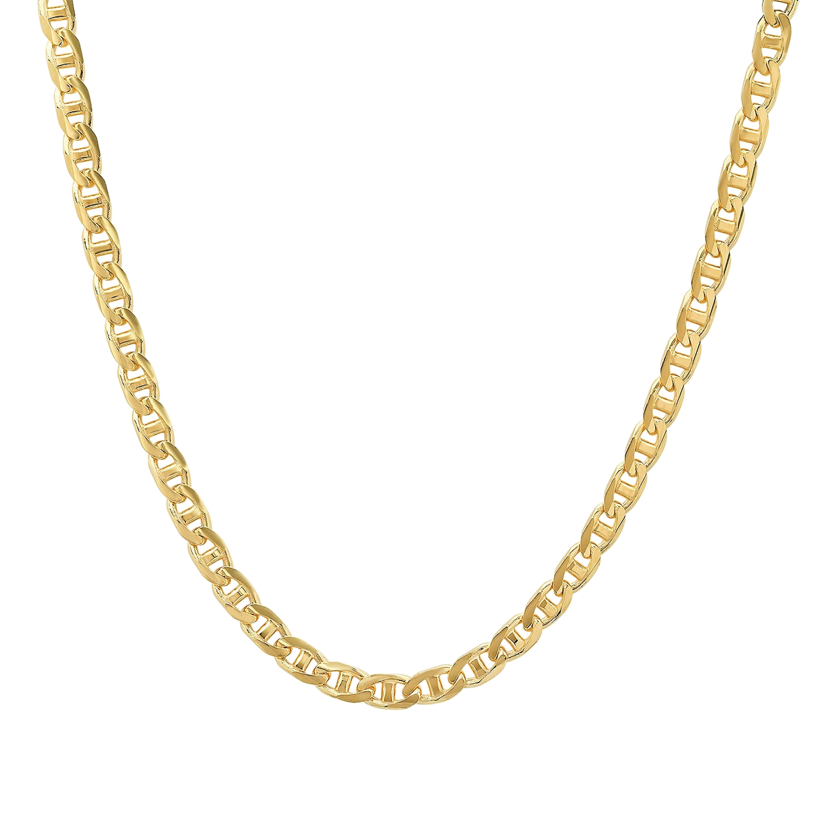 4.5MM Solid Yacht Link Chain in polished yellow gold