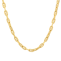 4MM Solid Alternating Mariner Chain in polished yellow gold