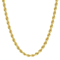 4MM Solid Diamond-Cut Rope Chain in polished yellow gold