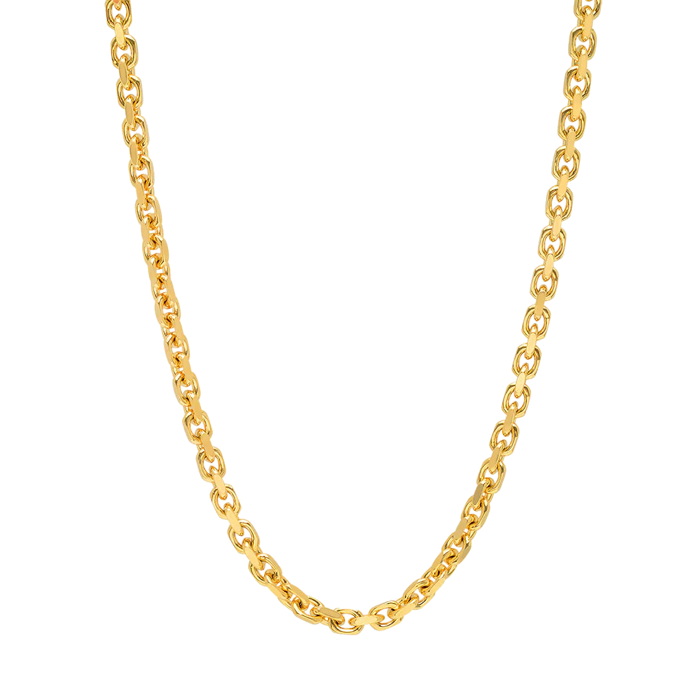 4MM Solid Heavy Link Chain in polished yellow gold