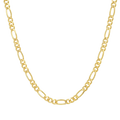 4MM Solid Plain Figaro Chain in polished yellow gold