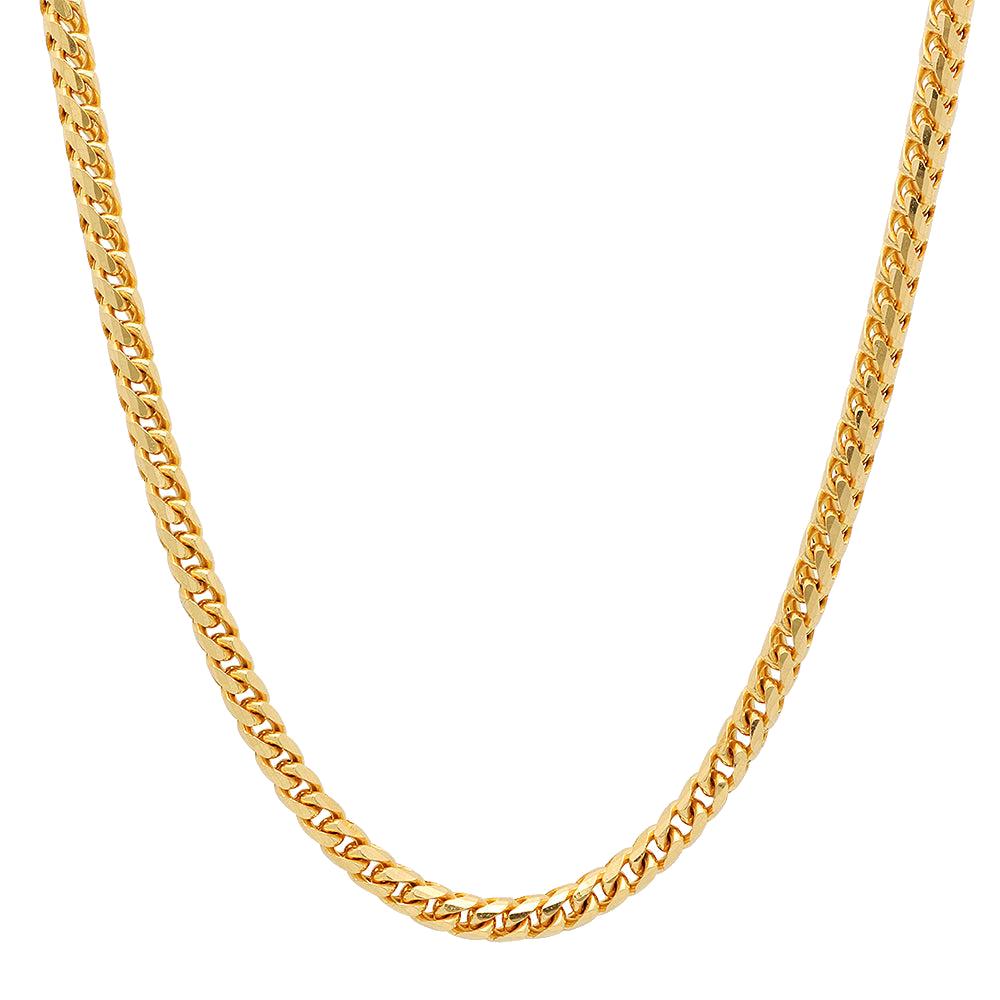 4MM Solid Plain Franco Chain in polished yellow gold