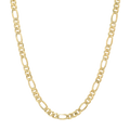 5.5MM Solid Plain Figaro Chain in polished yellow gold