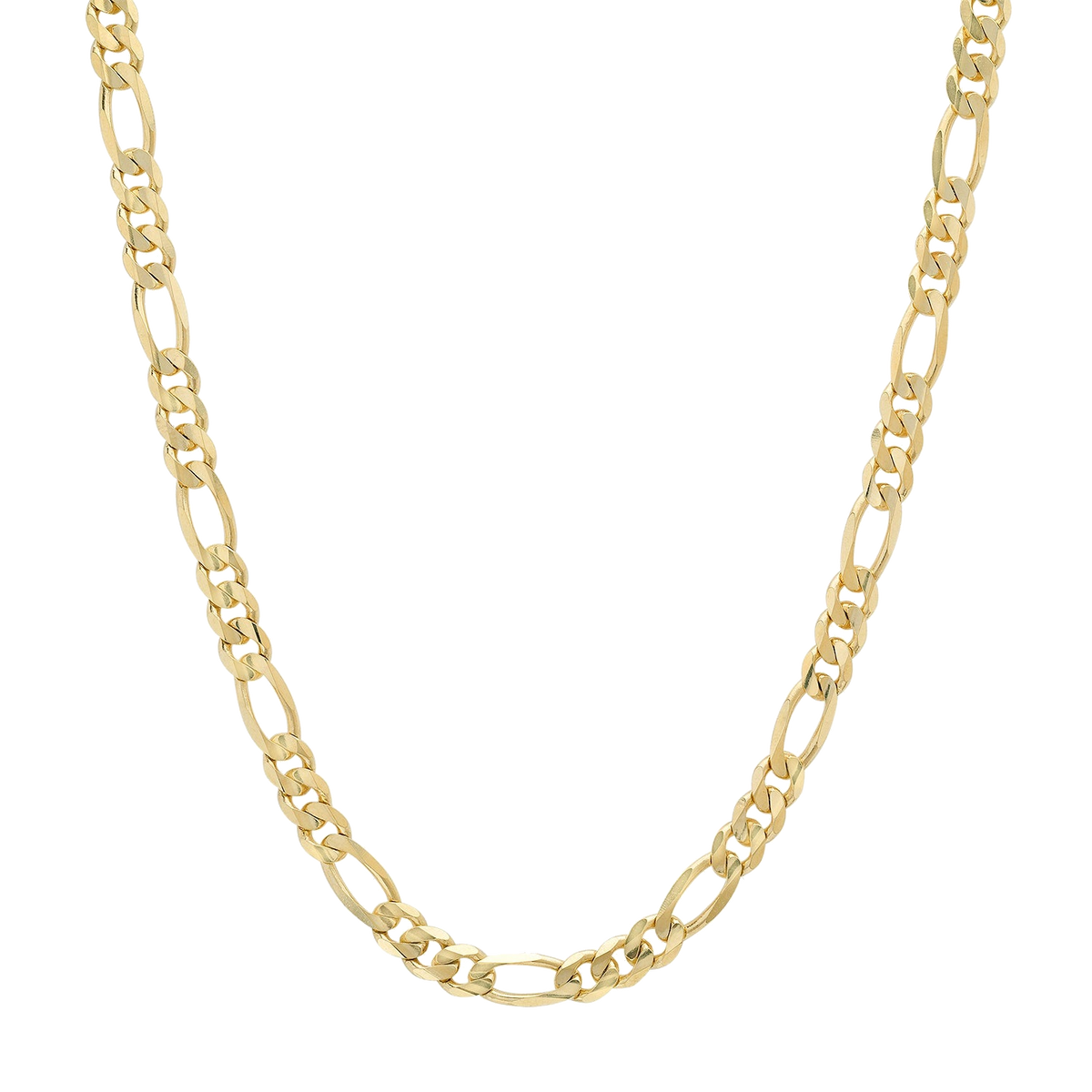 5.5MM Solid Plain Figaro Chain in polished yellow gold