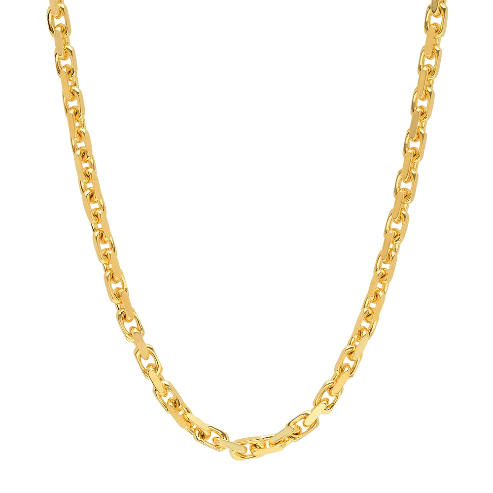 5MM Solid Heavy Link Chain in polished yellow gold
