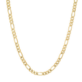 5MM Solid Plain Figaro Chain in polished yellow gold