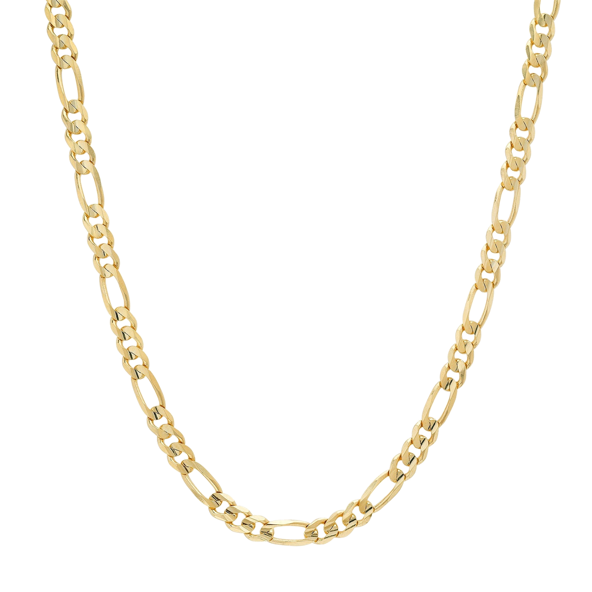 5MM Solid Plain Figaro Chain in polished yellow gold