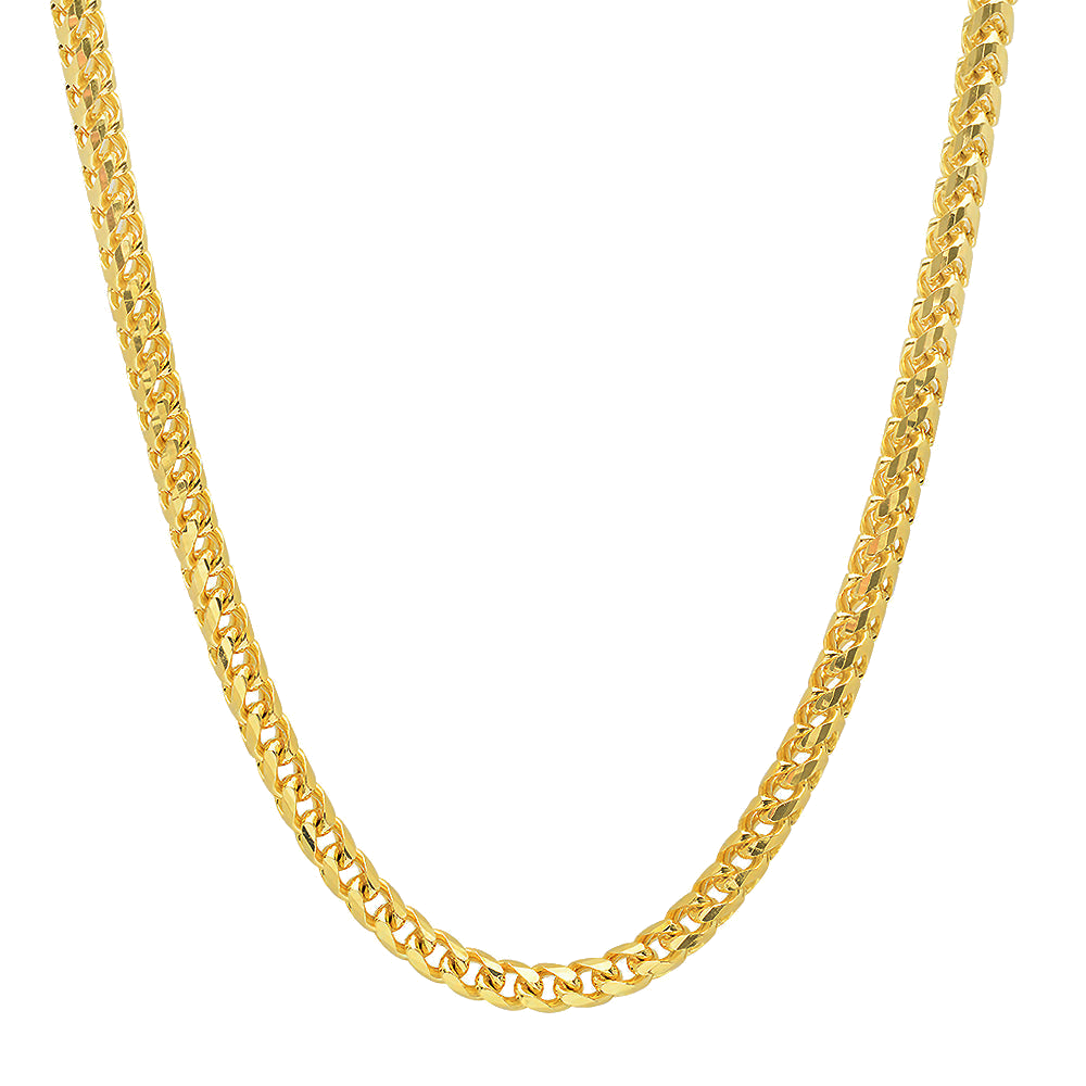 5MM Solid Plain Franco Chain in polished yellow gold