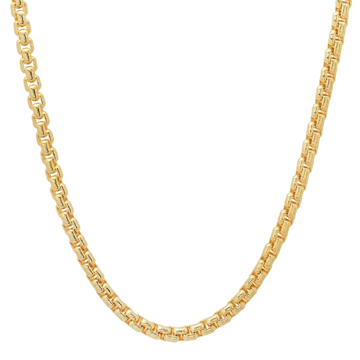 5MM Solid Rounded Box Chain in polished yellow gold