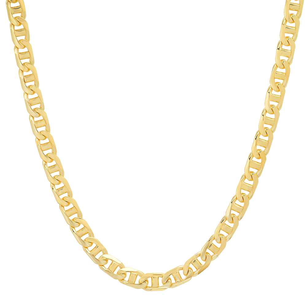 5MM Solid Yacht Link Chain in polished yellow gold