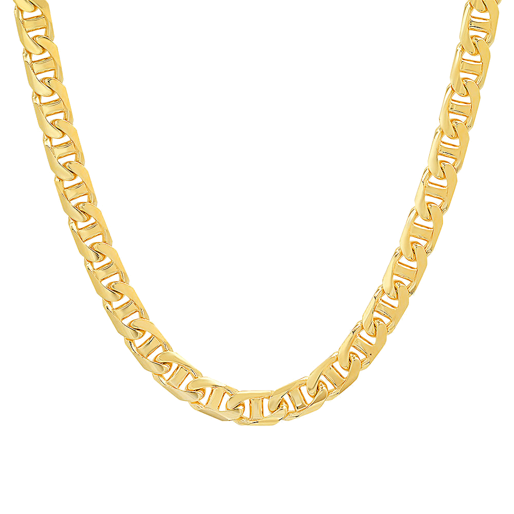 6.5MM Solid Yacht Link Chain in polished yellow gold