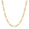 6MM Solid Plain Figaro Chain in polished yellow gold